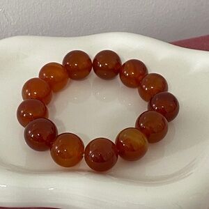 Elegant Brown Beaded Bracelet amber